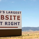 A sign for the roadside attraction that has brought thousands to this small, tech-industry town.